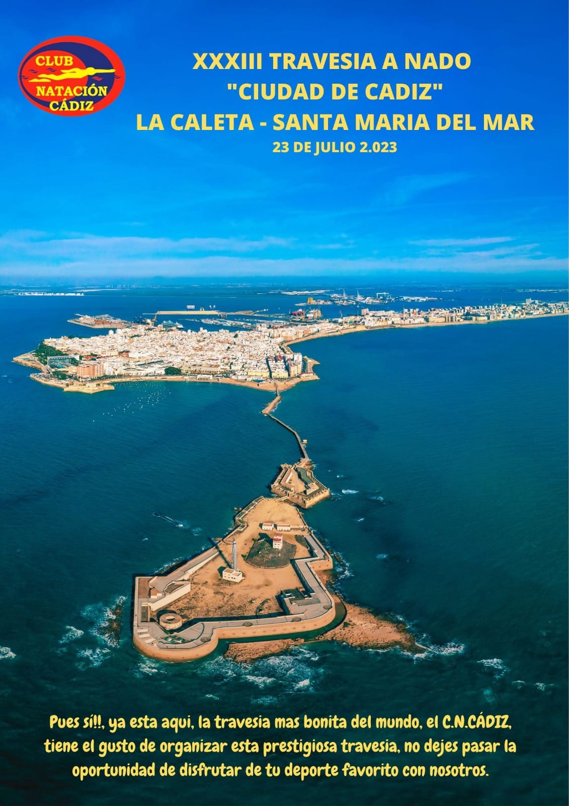 Travesía a nado Ciudad de Cadiz la Caleta – Santa María del Mar