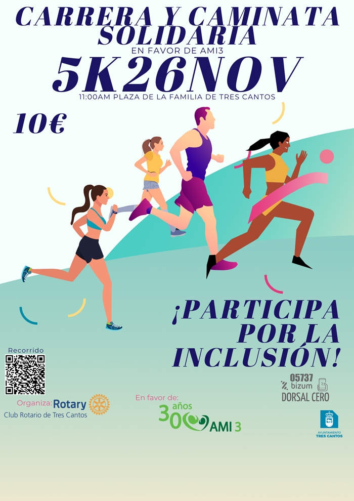 Carrera Solidaria 5k en Favor de la Asoicación AMI3 en Tres Cantos