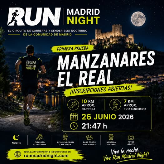 Run Madrid Night Manzanares el Real
